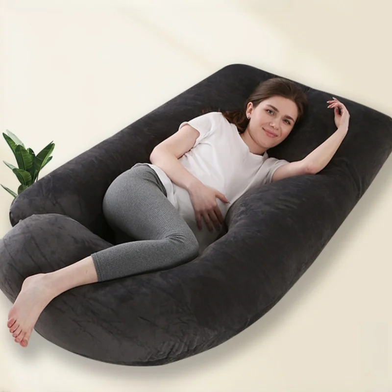 Washable J-Shaped Pregnancy Pillow for Side Sleeping Maternity Body Pillow with Back&Belly Support Cooling Summer Sleep Comfort