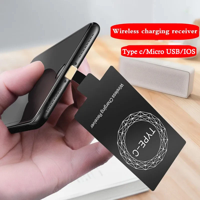 Wireless Charger Receiver Adapter for iPhone and Android