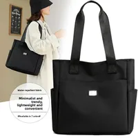 Large Capacity Oxford Cloth Tote Bag Women's Single Shoulder Commuter Bag Fashionable Casual Travel Mini Size with Compartments