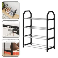 4-Layer Metal Shoe Rack Simple Shoe Shelf Footwear Organizer Stand Holder Large Capacity Shoe Shelf Living Room Storage 2