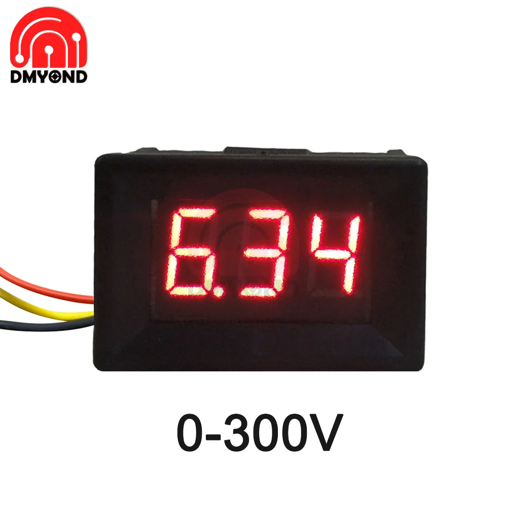 Einbau Voltmeter Digital 10 Stck. Rot DC 0-100V 4 Ziffern 0,36 Zoll Digital Voltmeter 3 Drähte Multimeter Digital
