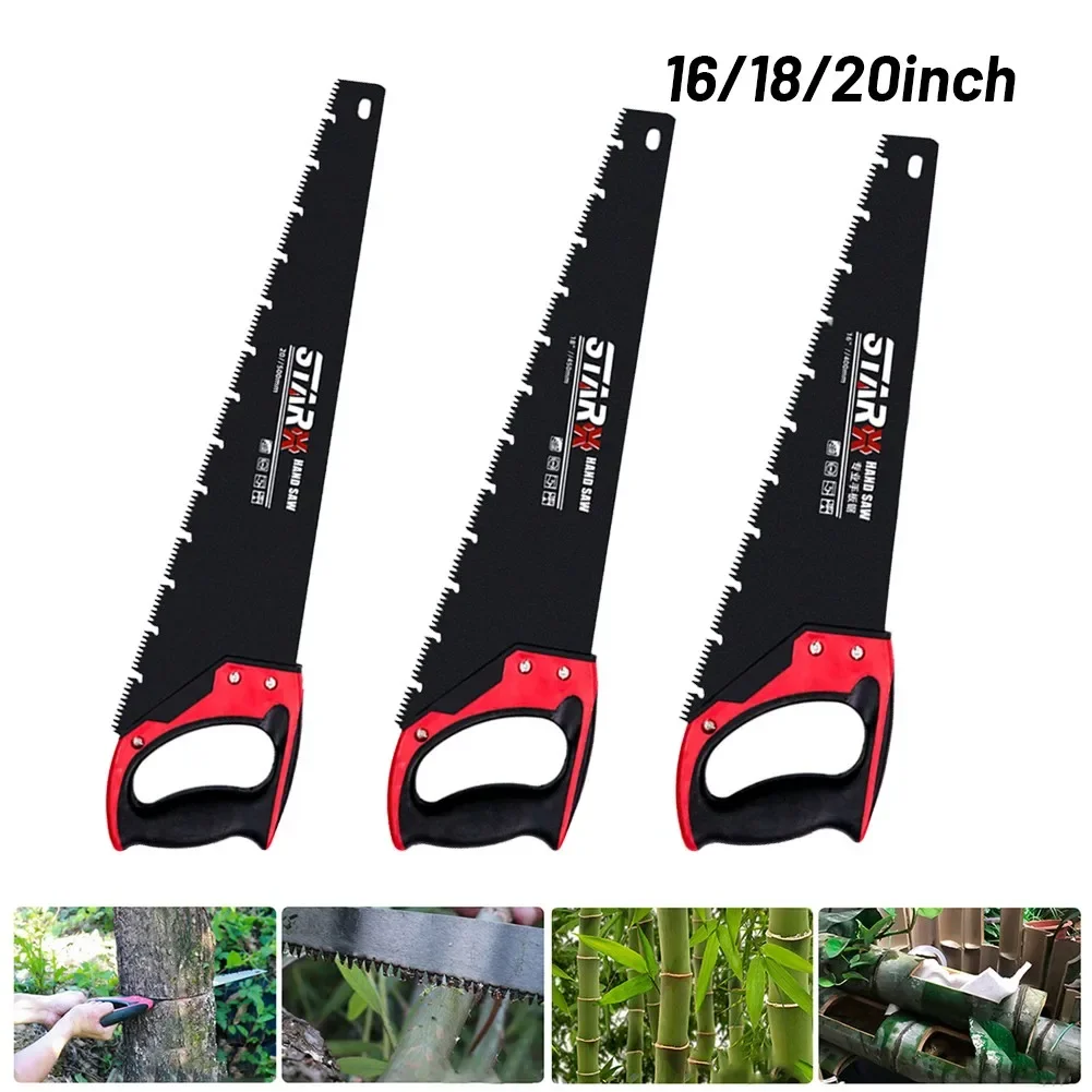 16" 18" 20" Steel Hand Saw Timber Saw Woodworking Cutting Tool Dry Wood Pruning With Hard Teeth For Fine Cut UPVC & Wood
