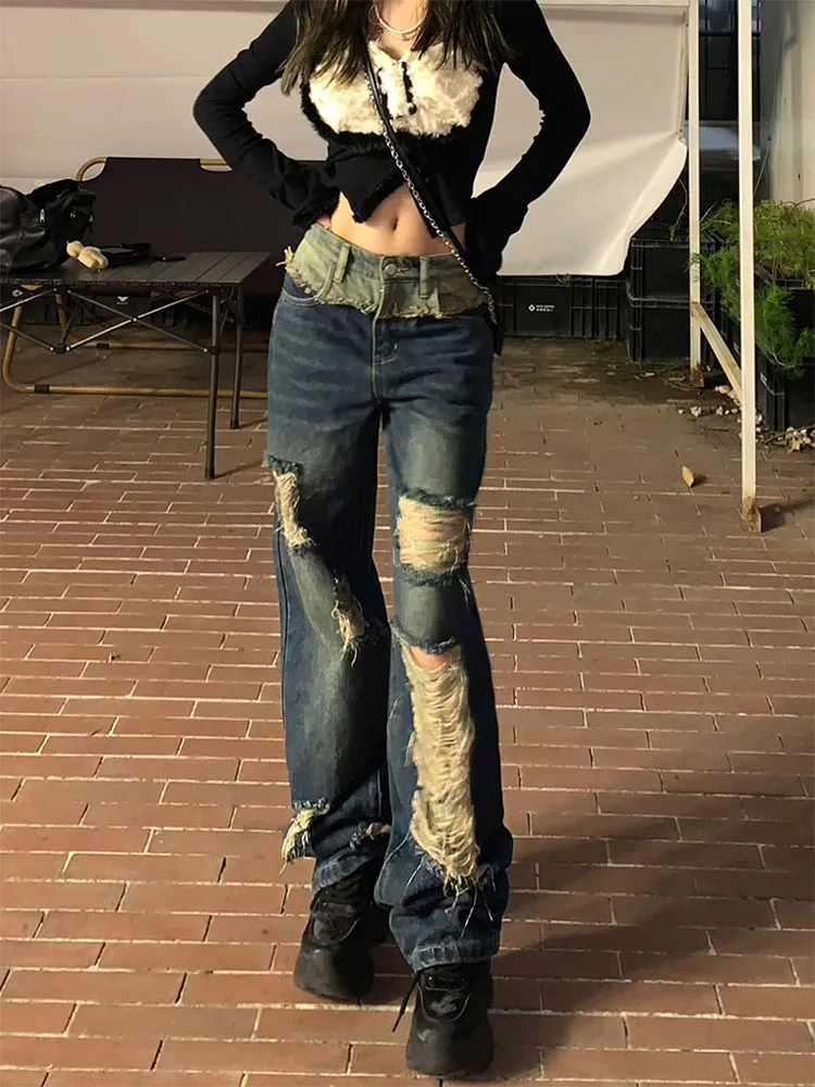 

Woman Old Money Cottage Core Jeans New Trend Coquette Denim Aesthetics Pants Japanese Fashion Baddie Kpop Unisex Hip-hop