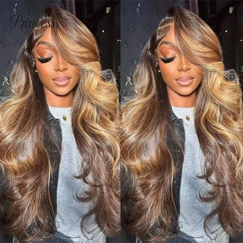 13x4 13x6 HD Lace Front Wigs 200% Density P4/27 Highlight Body Wave Human Hair Wigs 36 Inch Pre Plucked Brazilian Human wigs 1