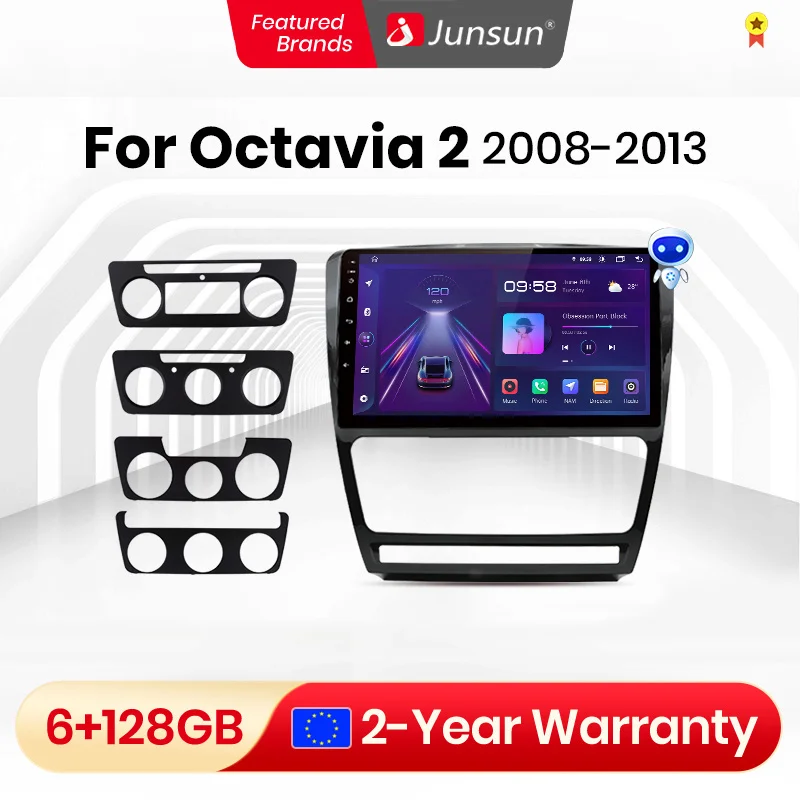 Автомагнитола Junsun V1pro 2 din Android для Skoda Octavia A5 2008-2013 Carplay 4G GPS | Автомобили и мотоциклы
