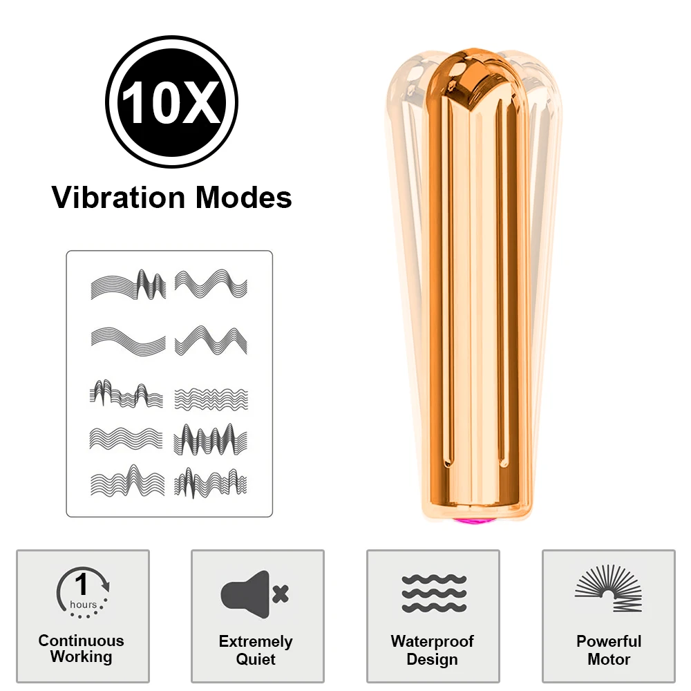 Speeds Bullet 10 Vibrator Mini Powerful Sex Toy for Women G-Spot Clitoris Stimulator USB Rechargeable Dild_voghion.com