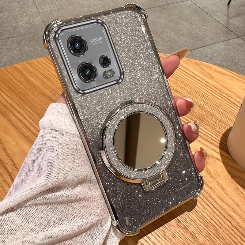 Reflective Stand Phone Case with Mirror Finish