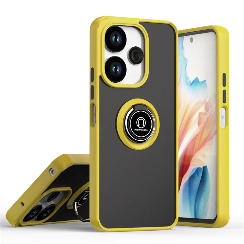 Armor Matte Shockproof Case with Magnetic Ring Holder & Stand Feature