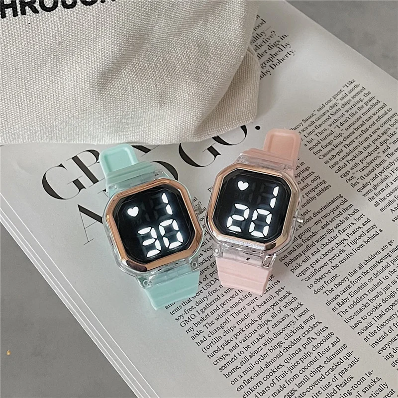Brand Digital Watch for Women Simple Sports Small Square LED Electronic Watch Silicone Strap Wristwatch 2024 Fashion Gift Clock