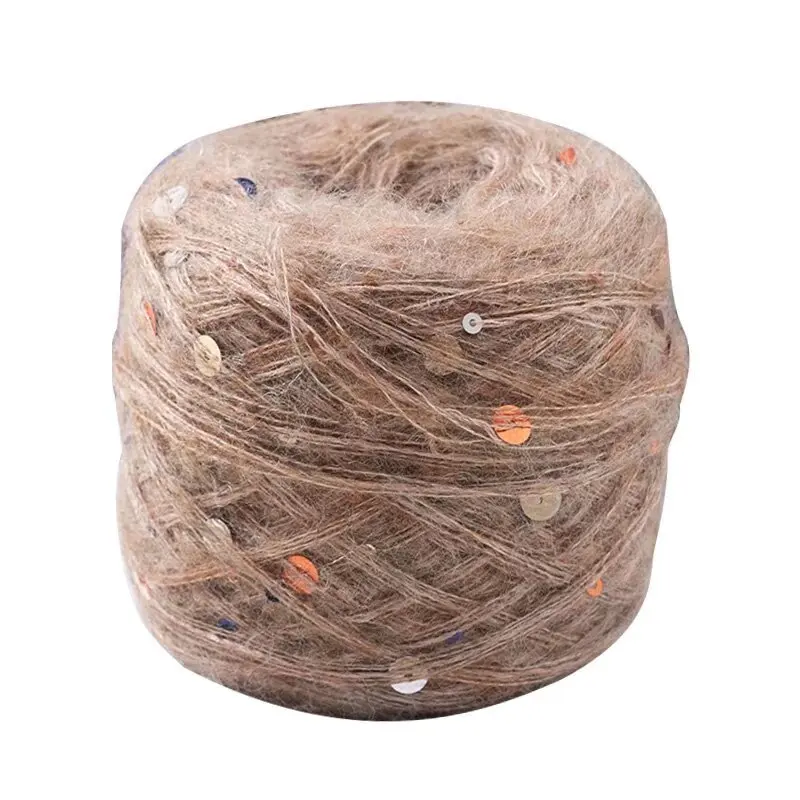 Hand Woven Sequin Mohair Rod Needle, Multi-Color Yarn, Hand Sweater Thread, 50g/Roll 5