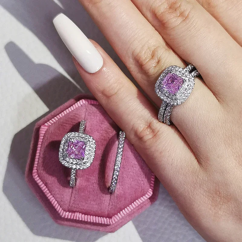 Elegant Multi-Tone Engagement & Wedding Ring Set - Luxury Gift