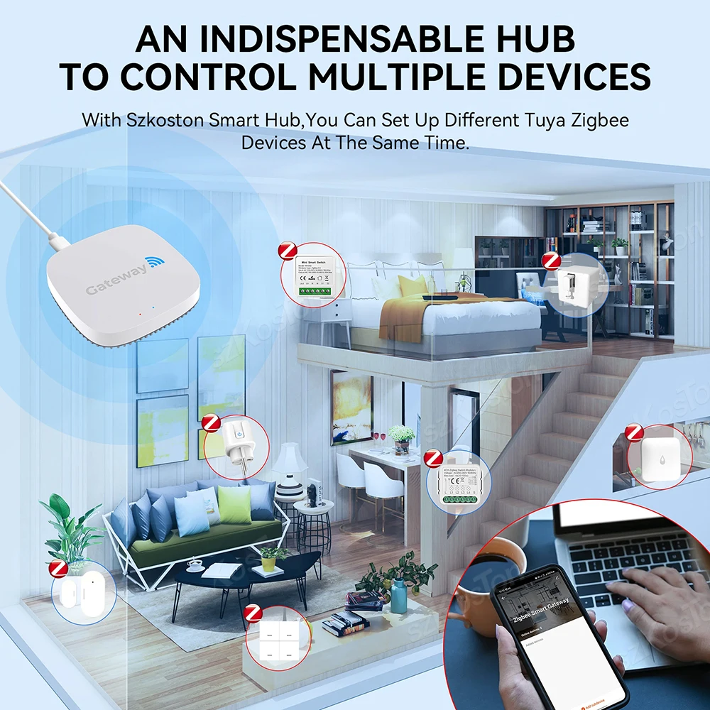 Tuya ZigBee 3.0 Smart Hub Wireless Gateway Bridge App Remote Control Works with Alexa Google Home Assistant Voice zigbee gateway smart gateway