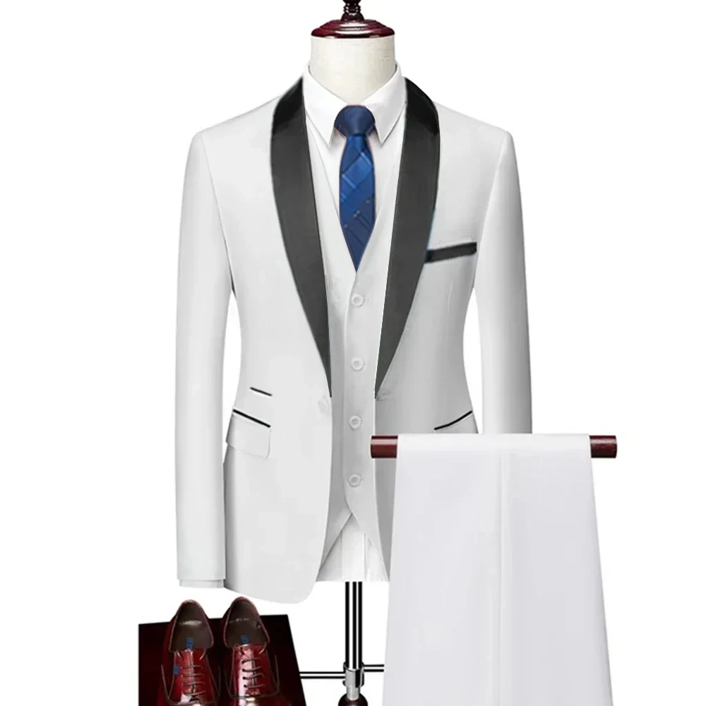 Mens Suit Three Pieces Jacket Trousers Set 5XL 6XL