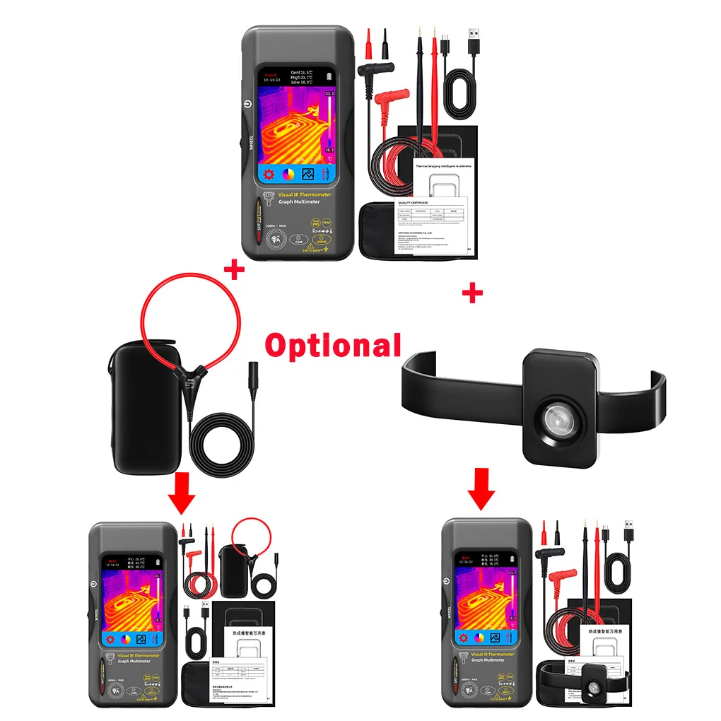 SH7 320*320 Industrial Thermal Camera 3.98Inch PCB Thermal Imager, 20000counts Multimeter Circuit Board Electrical Inspect