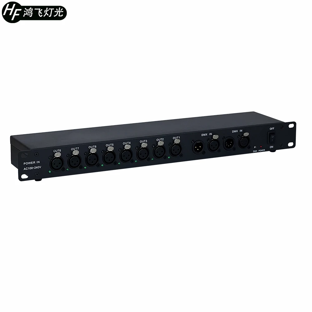 DMX Amplifier 8 CH Photoelectric Isolation Signal Amplifier DMX Splitter Signal Amplifier Splitter 8 way DMX Distributor