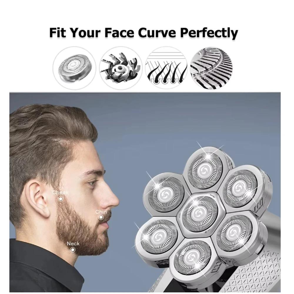 hiena Electric Shaver Head Replace Shaver Head MJTXD01SKS Cutter Head Accessories Electric Shaver Replacement 5 Heads 9D Floatin 5