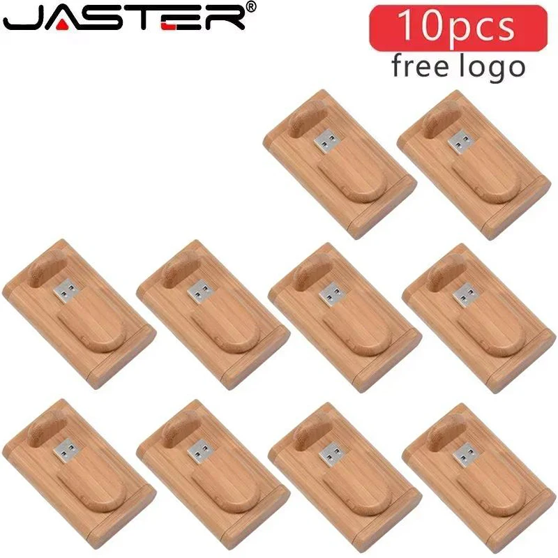 Jaster-flash Drives de Madeira com Logotipo Memory Stick Madeira de Bordo Usb 2.0 Pen Drive Business Gift 64gb 128gb 32gb 10 Peças por Lote