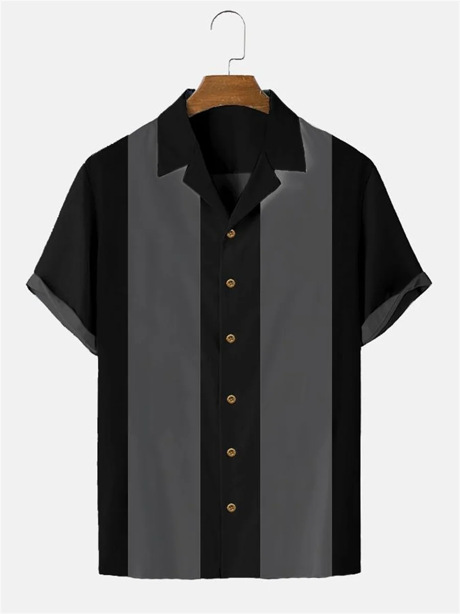 Men Stripes Simple Casual Shirts European Size Hawaiian Shirt Fashion Short Sleeve Casual Breathable Top casual short sleeved shirt short sleeved shirt hawaiian shirt