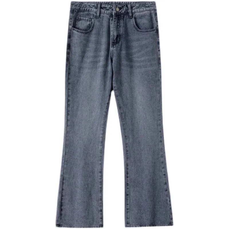 2024 New Male Bell Bottom Denim Trousers High Quality Boot Cut Jeans Men's Clothing Casual Business Flares Pants 5