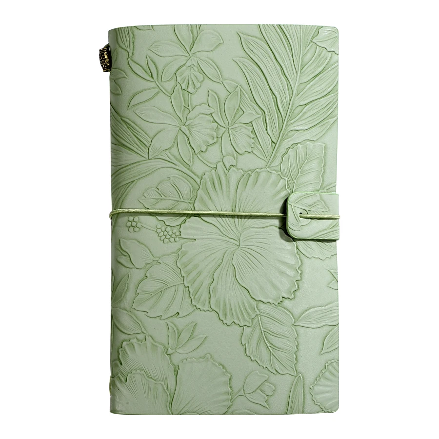 Elegant Floral Embossed Vegan Leather Journal - Stylish Notebook