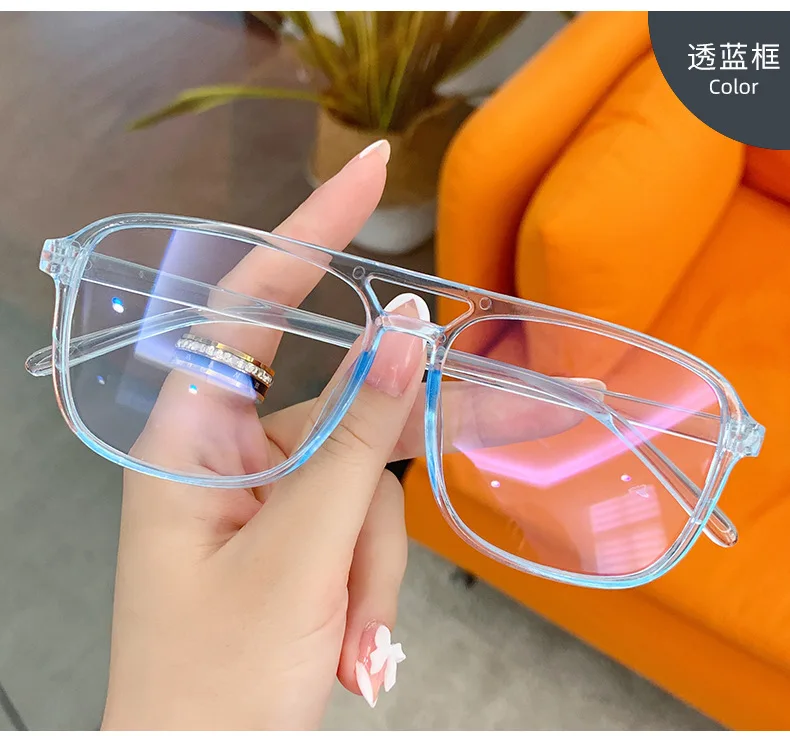 Transparente Computerbrille PC-Rahmen für Damen und Herren Anti-Blaulicht Eckige Brillen Blaulichtfilter Optische Brillen Herrenbrille – Detail 15