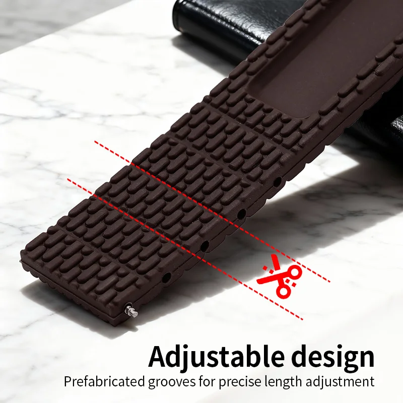 Eco-Friendly Quick-Release Double-Button Folding Silicone Sports Watch Strap