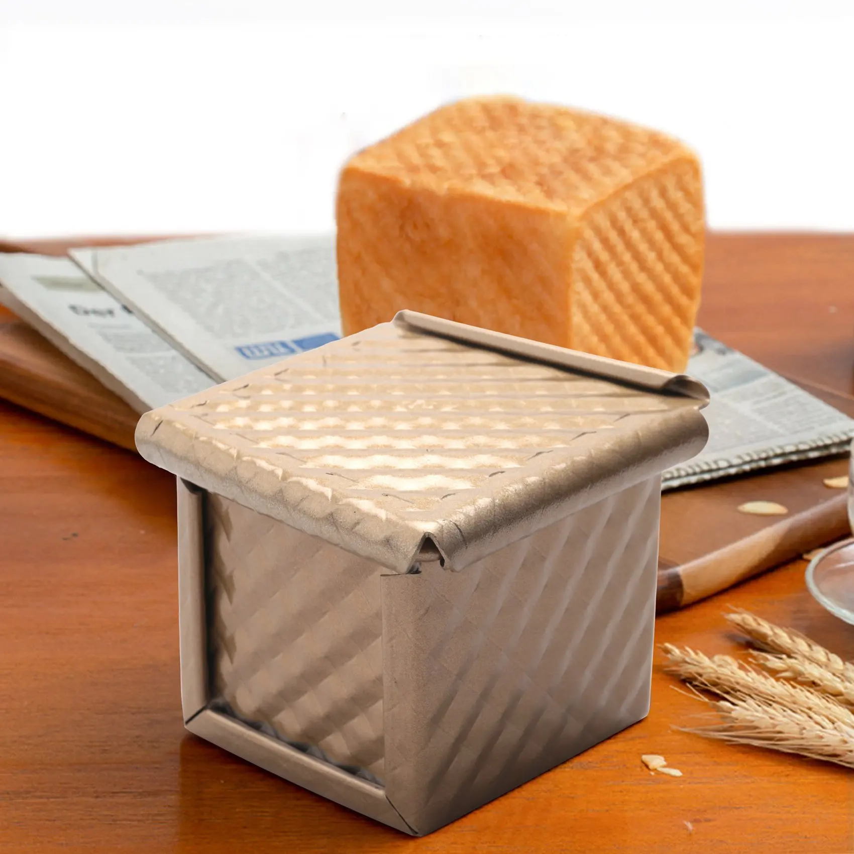 Teglia Quadrata Con Coperchio Stampo Per Toast Teglia Per Pane Pullman Pagnotta Con Coperchio Antiaderente Mini Scatola Per Toast Con Cubo D'Acqua