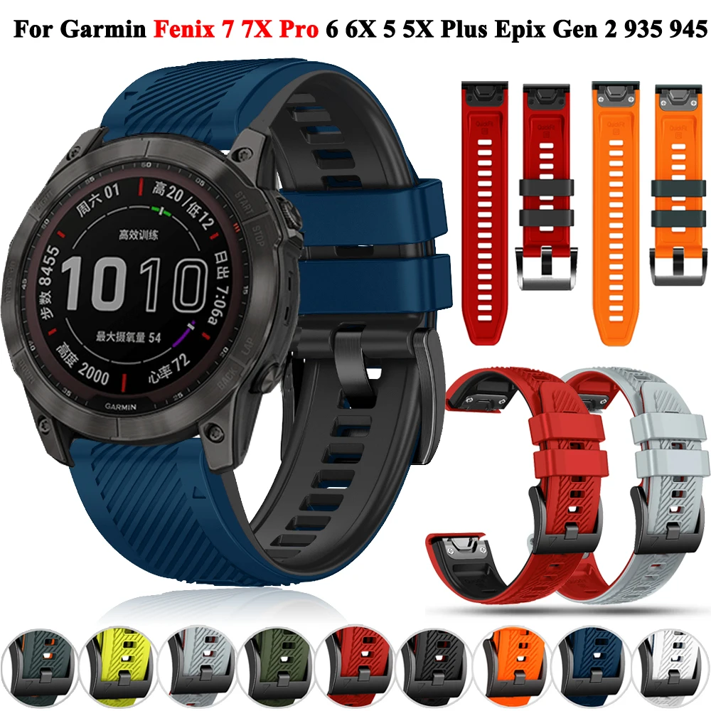 

22 26MM Silicone Watch Band Straps For Garmin Fenix 7X 7 6X 6 Pro 5X 5 Plus Epix Gen 2 935 Smartwatch Easyfit Wristband Bracelet