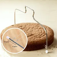 Double Fil Réglable Gâteaux Cutter En Acier Inoxydable Cupcakes Niveleurs Fondant Nivellement Couche Trancheuse Cuisson Décoration Outil 3