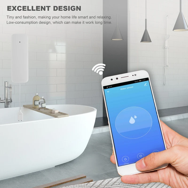 

Tuya Zigbee Water Leak Sensor Wireless Flooding Detector Water Leakage Detection Alert Water Level Overflow Alarm