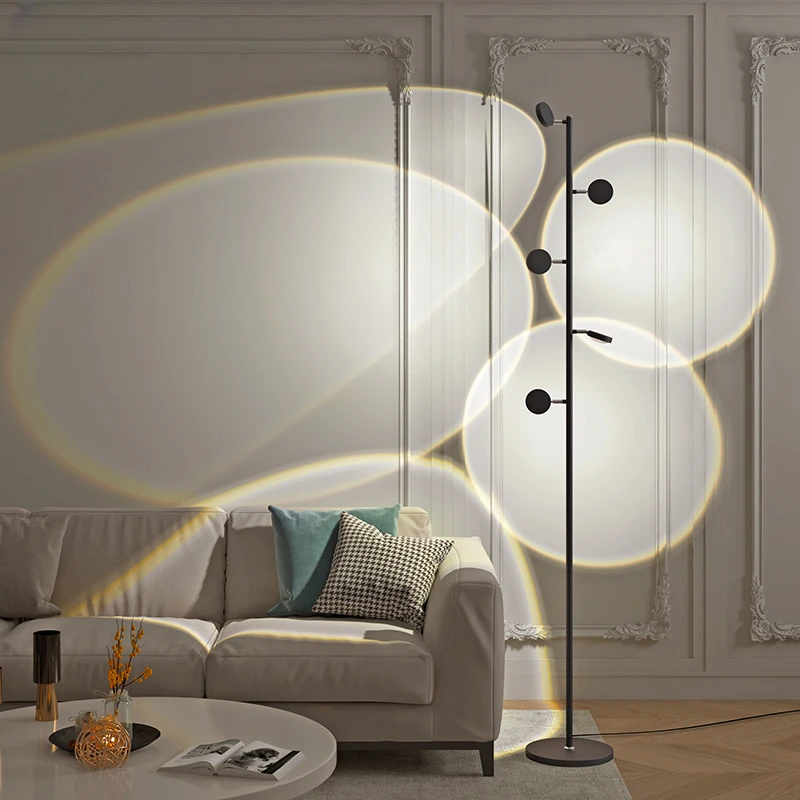 

Creative sofa net: Red sun never sets, setting sun atmosphere, light and shadow, floor lamp ins, light luxury, standing table la