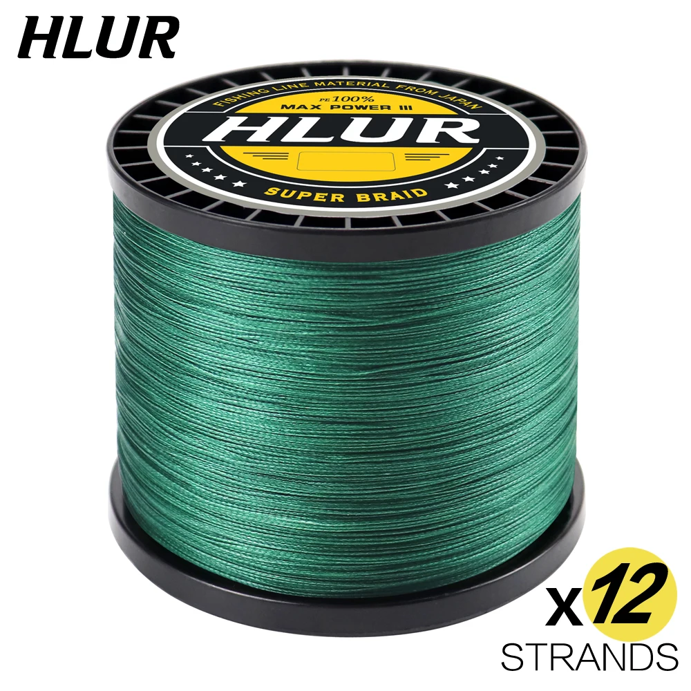 HLUR X12 Braided Lure Fishing Lines for JIG Pesca Carp Multifilament Fly Wire PE Line Saltwater 1000M 500M 300M Strong Cord 3