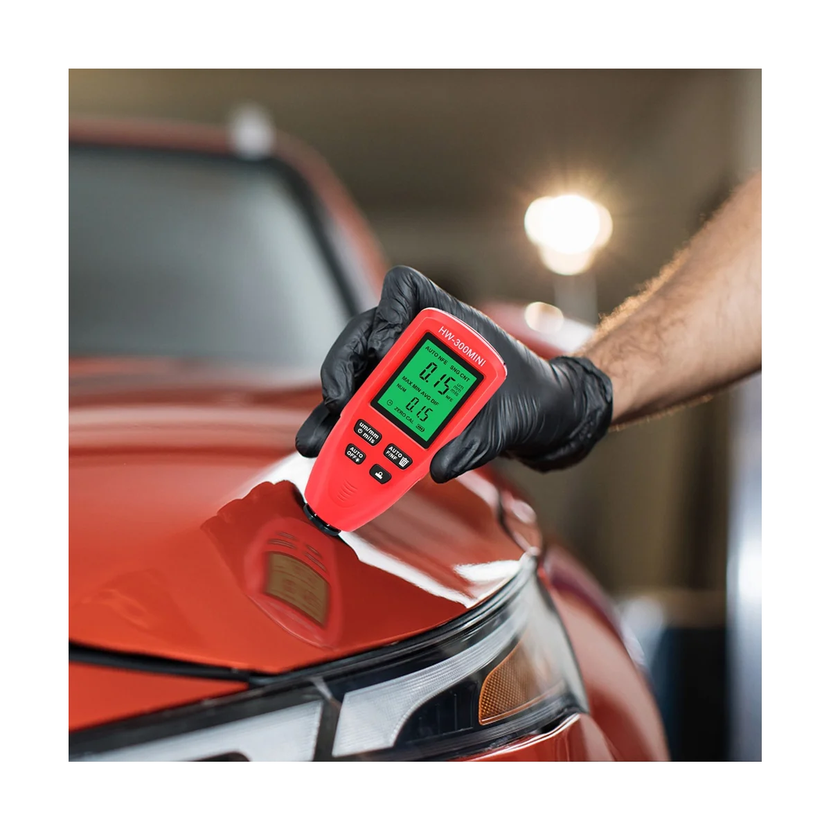 

HW300MINI Digital Thickness Gauge Tester Auto Car Paint Measuring Instrument Paint Layer Measuring Device Tool Red