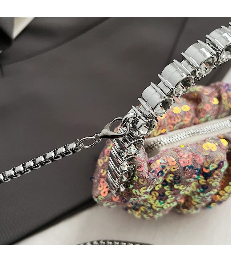2024 Neue explosive, glänzende Diamant-Handtasche im High-End-Prinzessinnenstil mit Pailletten, elegant und vielseitig_voghion.com
