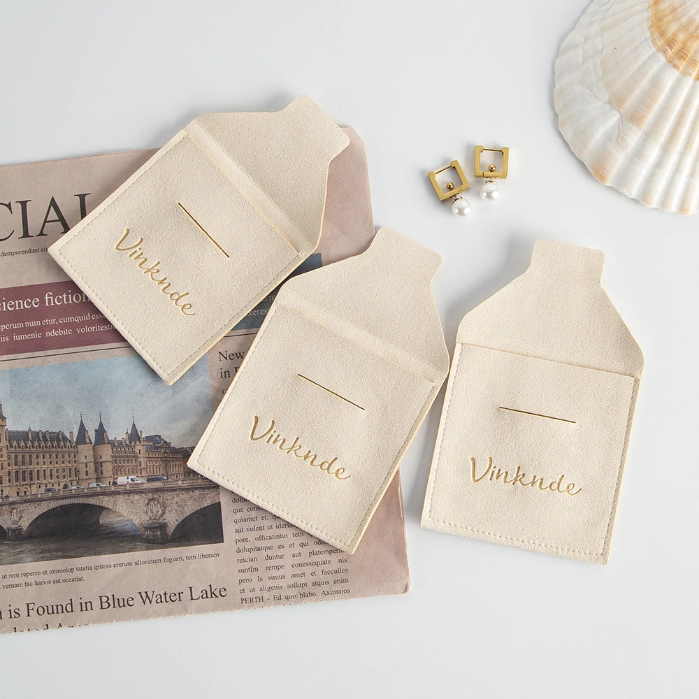 100 Stück Mikro faser Umschlag Schmuck Tasche für Hochzeits geschenk Ring Ohrring Halskette USB Organizer Öl Aroma therapie Verpackung Beutel – Detail 3