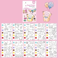 Watercolor Graffiti Art Kit: Self - Contained Paint & Coloring Book with Water Pen (Pink)