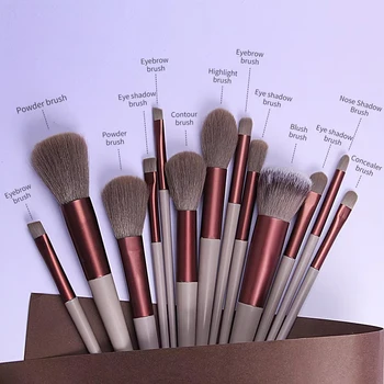 13 pezzi di pennelli per trucco Set ombretto fondotinta donna pennello cosmetico ombretto Blush Beauty Soft Make Up Tools