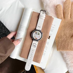 Winter Warm Cute Cartoon Cat Dog Corduroy Strap for 20MM (Beige)