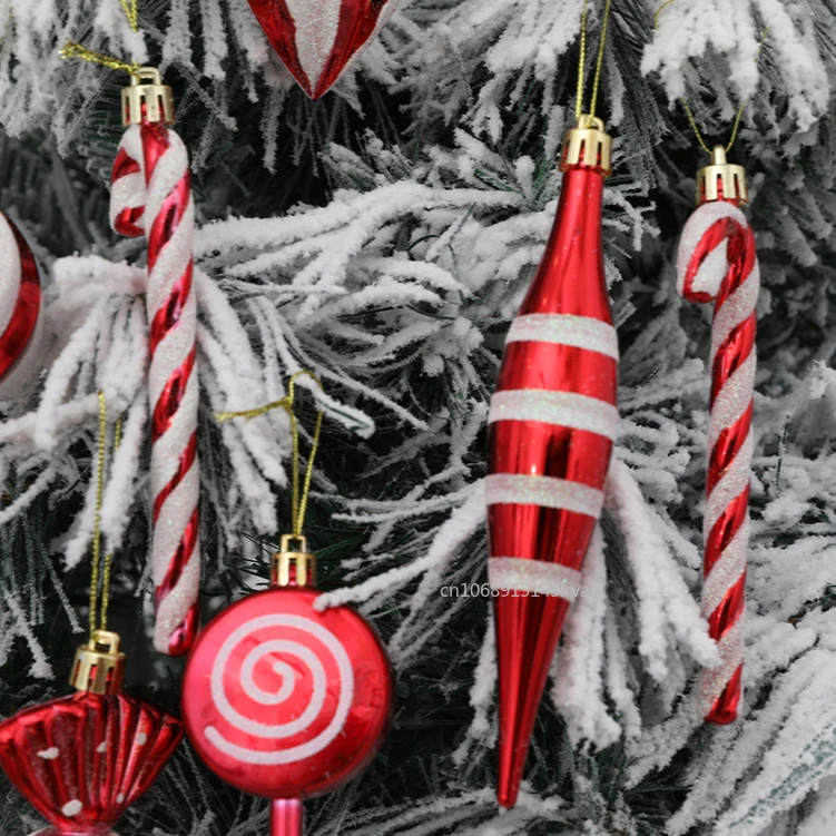 14PCS Christmas Lollipop Candy Cane Pendant Xmas Tree Hanging Ball Ornaments Christmas Decorations for Home 2026 New Year Gift