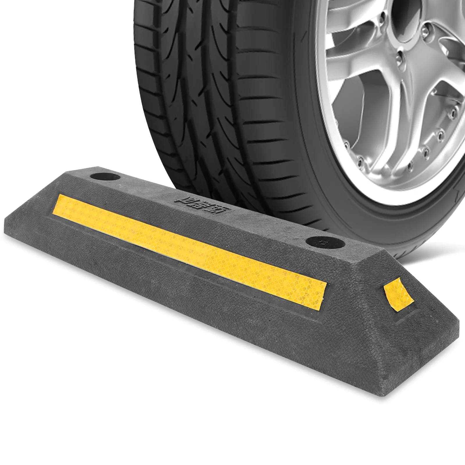 

Parking Stopper For Garage Rubber Reinforced Car Wheel Stopper Parking space stopper rubber wheel aligner