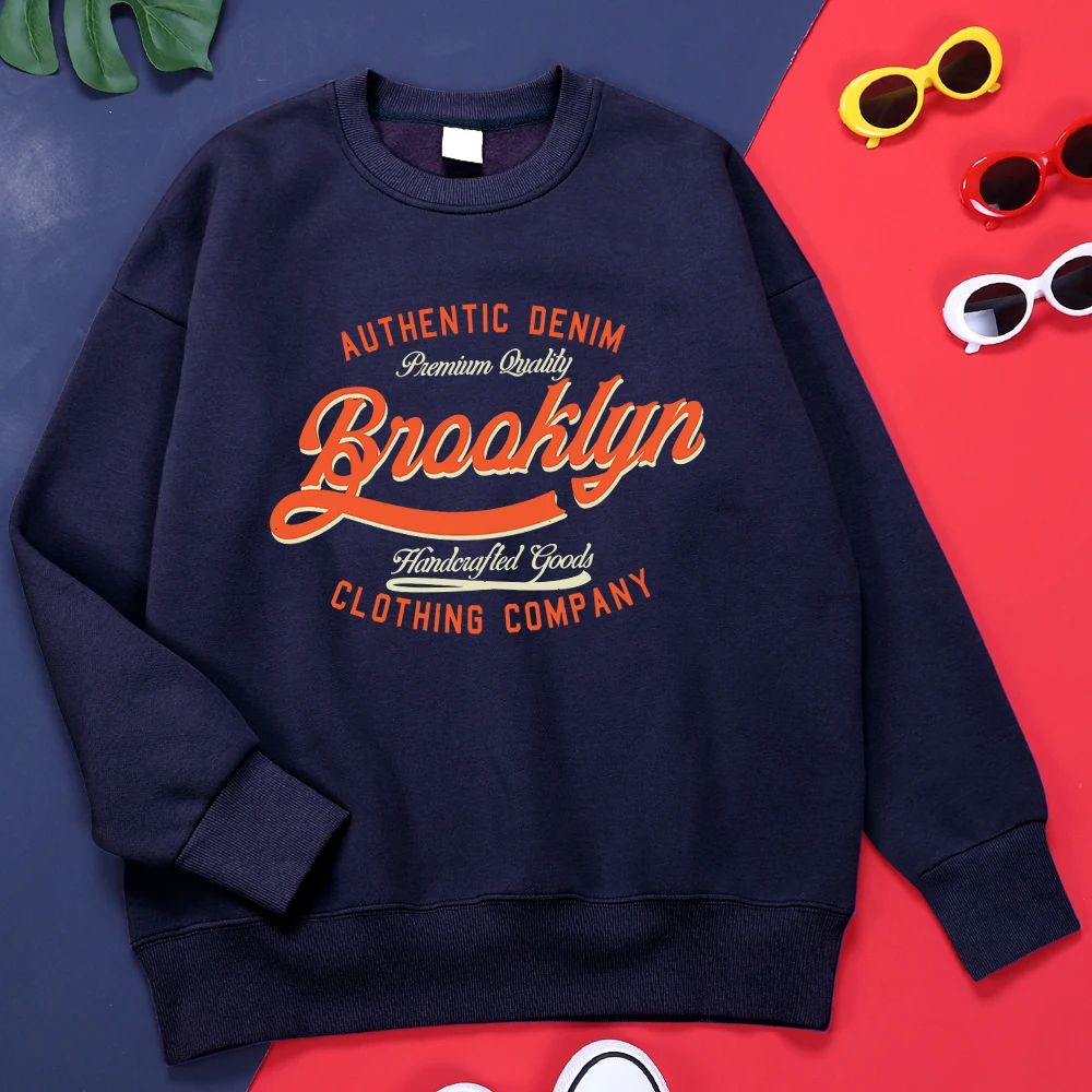 

Letter, Brooklyn, New York City, Usa Hoodie Mens Quality All-Match Hoodies Comfortable Daily Clothing Vintage Street Clothes