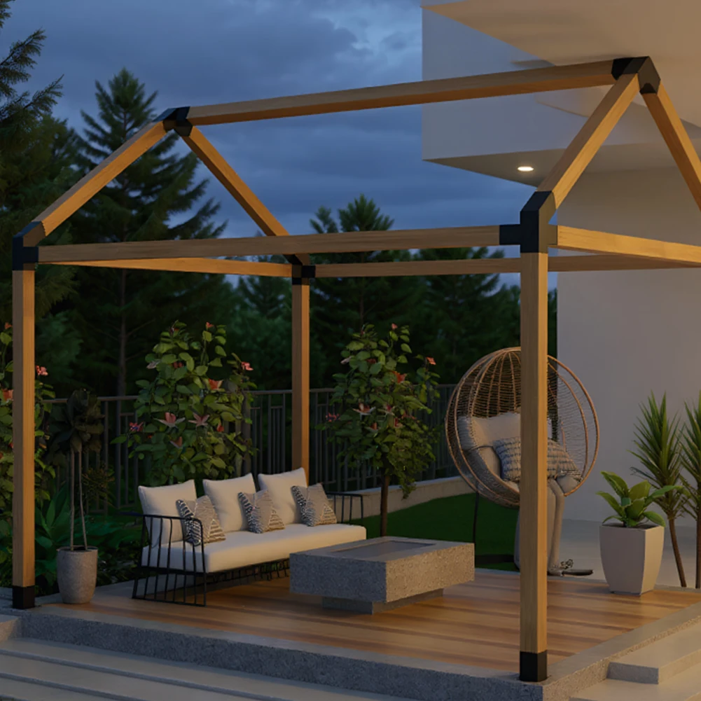 Iron Slanted Roof Pergola Brackets Wall Mount Kit
