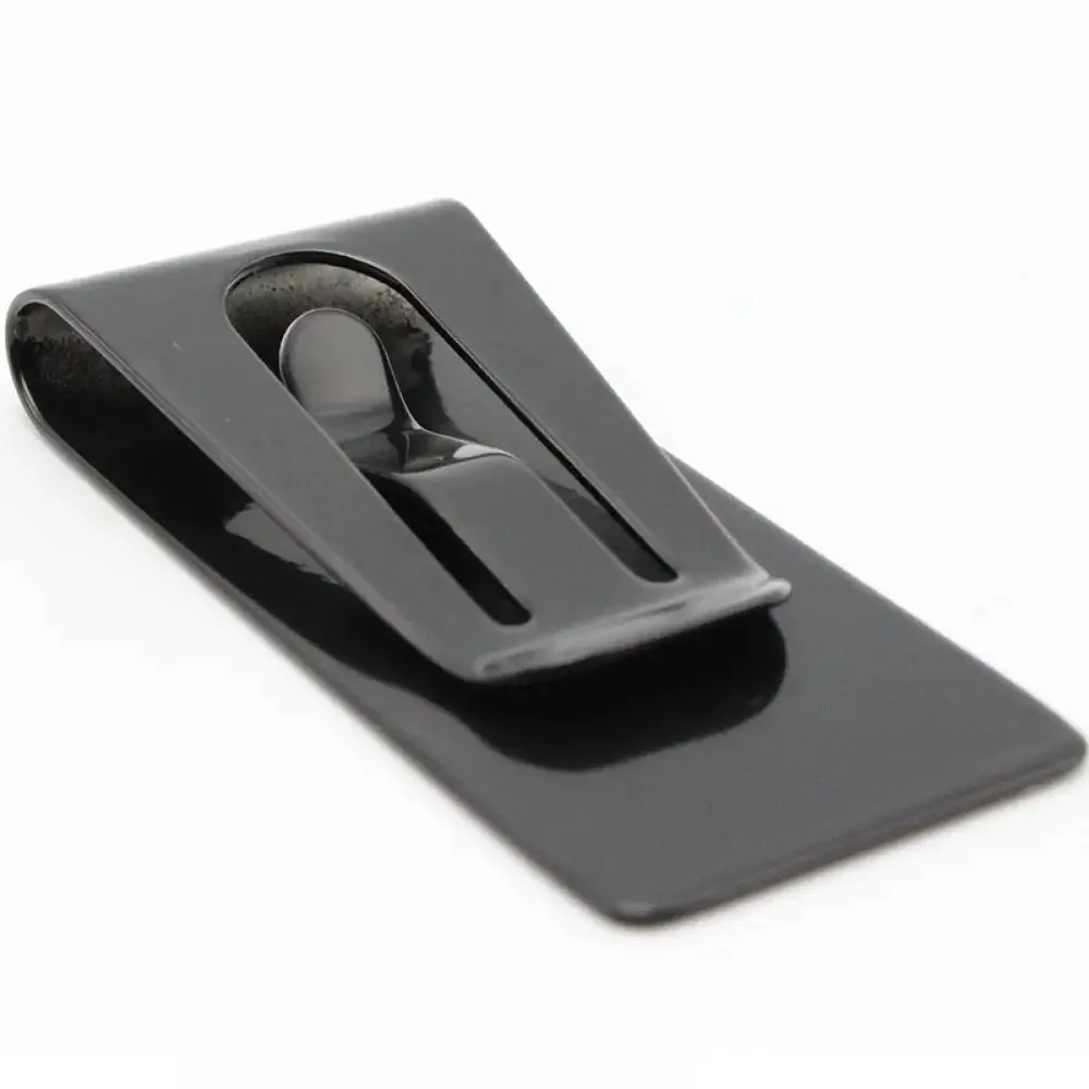 Black Money Clip Mens Stainless Steel Silver Cash Holder Male Mini Purse Metal Bill Clamp Slim Pocket ID Credit Card Folder
