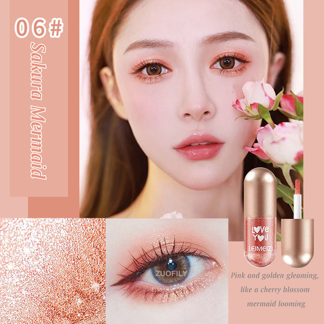 PCS Liquid Eyeshadow Pearlescent Waterproof Liquid Eyeshadow Quick-drying Glitter Shimmer Eye Makeup Beauty Neon Eyeshadow