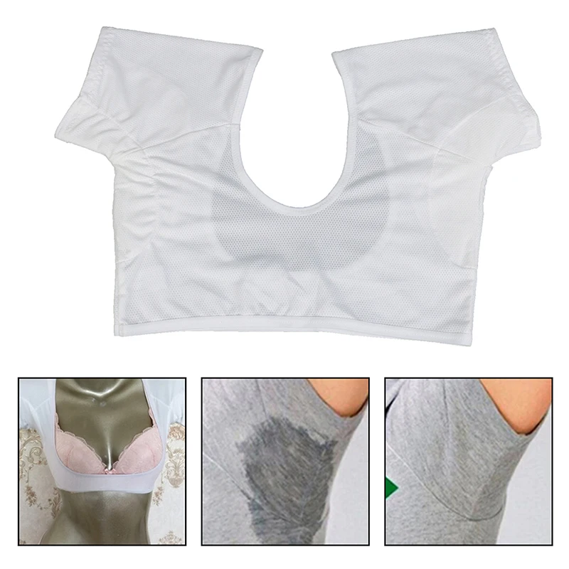 1PCS White Reusable Washable M L Model T-shirt Shape Sweat Pads Underarm Armpit Sweat Pads Perfume Absorbing Anti