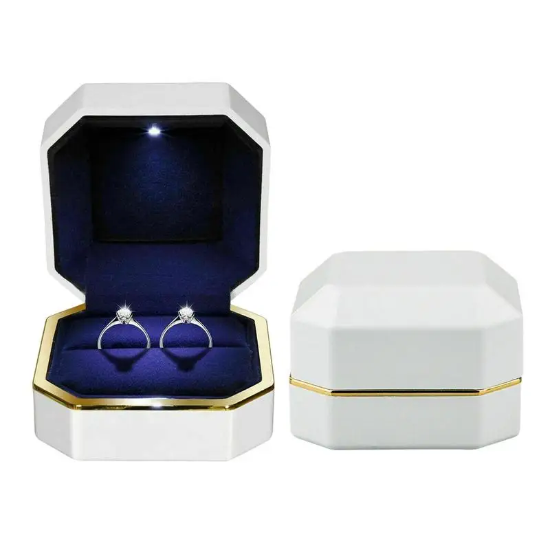 

LED Wedding Ring Box Wedding Engagement Jewelry Display Organizer Wedding Jewelry Display Case Jewelry Display Packaging