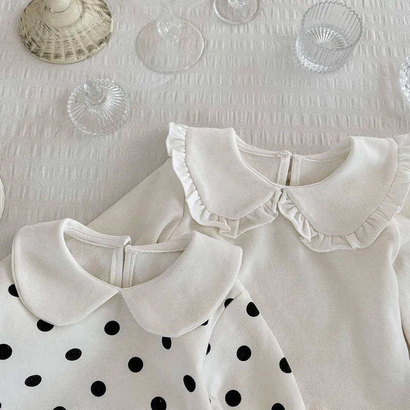Autumn Toddler Baby Girl Long Sleeved Cotton Dot Printing T-shirt Children Clothing Newborn Baby Girls Pullover Tops