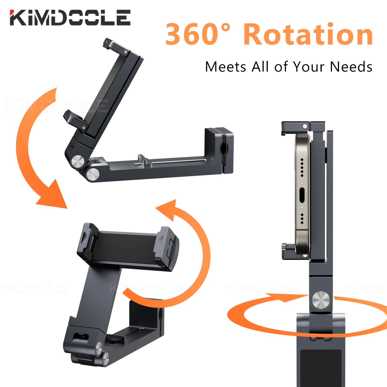 Metal Airplane Phone Holder Adjustable Phone Stand for Travel Selfie Rotating Desk Clamp Portable Foldable Hook Universal Mount