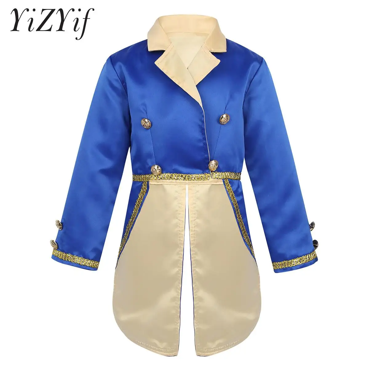 

Kids Boys Halloween Prince Cosplay Jacket Tailcoat Long Sleeve Turndown Collar Tuxedo Royal Role-Play Drama Stage Show Costume