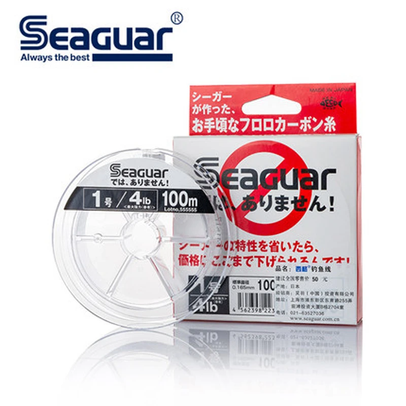 

100M Seaguar White LABEL 100% Original Fishing Line 4LB-20LB 100% FLUOROCARBON Fishing Lines